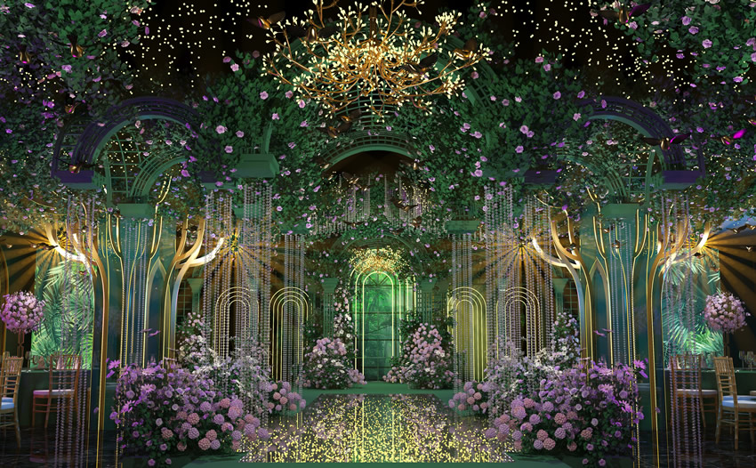 盐边奇妙森林婚礼堂效果展示